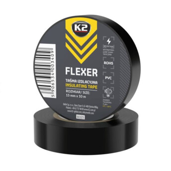 Horeca Parts - K2 Czarna taśma izolacyjna PCV mała 15mmx10m FLEXER