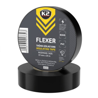 Horeca Parts - K2 Czarna taśma izolacyjna PCV duża 19mmx20m FLEXER