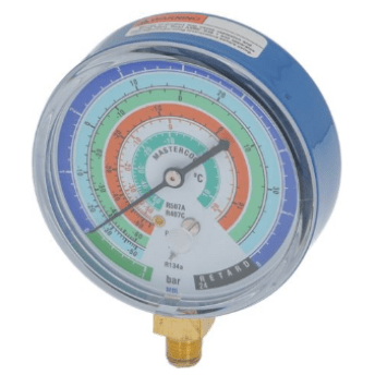 Horeca Parts - Manometr model MBL, połączenie 1/4" SAE, ø 80 mm, klasa 1,6, R22/R134a/R404a/R407c/R507a (800317)