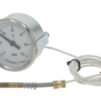 Horeca Parts - Termometr śr. mocowania 60mm temp. max 120°C od 0 do 120°C śr. czujki 6mm dł. czujki 39mm - Zmywarka tunelowa Elframo, Komel (541791)