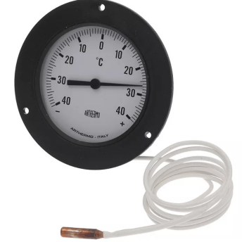 Horeca Parts - Termometr TELETHERMOMETER Ø 100 mm, zakres -40°C/+40°C, z odwracalną obejmą montażową, kapilara 1500 mm, bańka Ø 7,5x30 mm