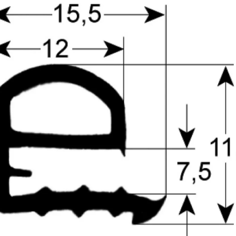 Horeca Parts - Profil uszczelki okiennej 1860 szer. 635 mm dł. 1275 mm ilość 1 rozmiar zewnętrzny - Piec konwekcyjny Rational (900198)