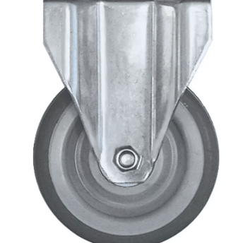 Horeca Parts - Kółko stałe z płytką, rozstaw otworów montażowych 70x50 mm, wys. 162 mm, koło ø 125 mm, szer. 30 mm (700211)