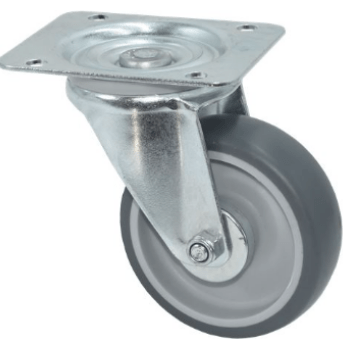 Horeca Parts - Kółko obrotowe ø 100 mm, płytka montażowa, obudowa z blachy stalowej chromowanej, rozmiar płytki 105x85 mm - Williams (701441)