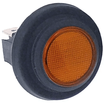 Horeca Parts - Przycisk śr. montażowa 25mm 250V 16A 2NO podł. męskie 6,3mm okrągły pomarańczowy - Inoxtrend