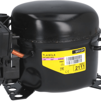 Horeca Parts - Sprężarka/Kompresor Secop TL4.5CLX gaz R404 pojemność 4.63cm³ 220-240V 50Hz moc 1/6 HP