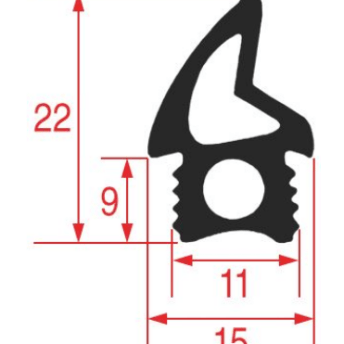 Horeca Parts - Uszczelka drzwi pieca 5xGN2/3 1700mm - Piece konwekcyjno-parowe Hendi, Tecnoeka EKF523EUD, EKF523NTUD, EKF523UD, EKF523NUD (01000350)