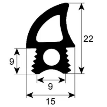 Horeca Parts - Uszczelka drzwi profil 2767 wymiary profilu 22x14mm - Piece Unox, Stalgast