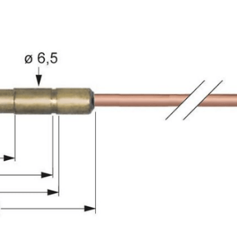 Horeca Parts - Termopara m10x1 dł. 750mm podłączenie do palnika śr. 6mm(6,5mm) - Kocioł warzelny Zanussi
