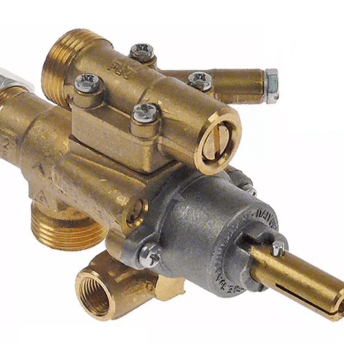 Horeca Parts - Zawór gazowy PEL typ 21S wej. M16x1,5 wyj. M16x1,5 podł. termopary M8x1 podł. pilota M10x1 - Kuchnia gazowa Baron, Olis, Zanussi (3348002)