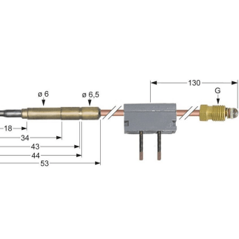 Horeca Parts - Termopara z przerywaczem M9x1 dł. 600mm podłączenie do palnika śr. 6mm