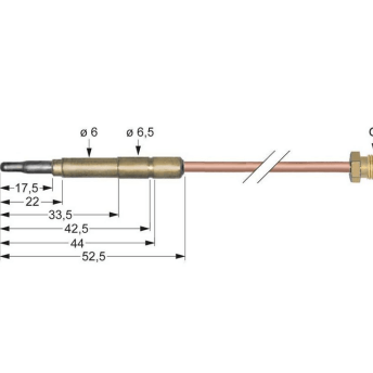 Horeca Parts - Termopara M10x1 dł. 600mm podłączenie do palnika śr. 6mm(6,5mm)
