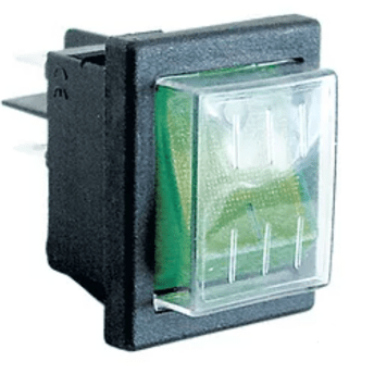 Horeca Parts - Przełącznik kołyskowy wymiary montażowe 30x22mm zielony 2NO 250V 16A podświetlany - Toster Tecnoinox (3319012)