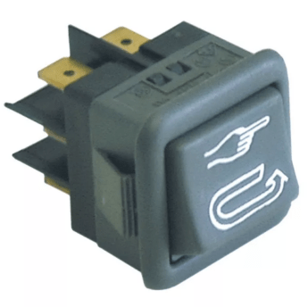 Horeca Parts - Przełącznik kołyskowy wymiar montażowy 27,8x25mm 250V 16A 2CO podł. męskie 6,3mm symbol auto manual kwadratowy czarny - Zmywarka kapturowa Comenda (3319069)