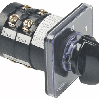 Horeca Parts - Przełącznik obrotowy krzywkowy 2 pozycyjny 0-1 4-biegunowy typ ca0120004 380V 12A 5x5mm