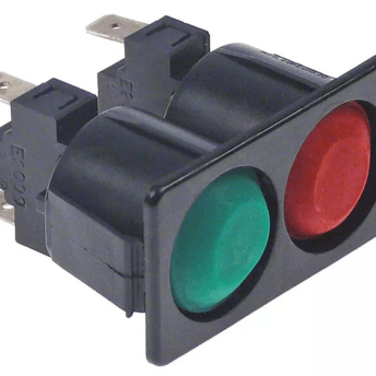 Horeca Parts - Kombinacja włączników wymiar montażu 51x28mm czerwony / zielony 1NO / 1NO 250V (9319054)