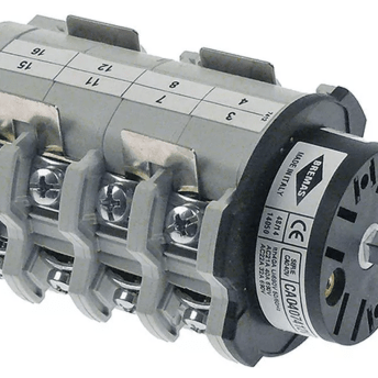Horeca Parts - Przełącznik obrotowy krzywkowy 3 pozycyjny 1-0-2 8-biegunowy typ CA0407412V 600V 40A 5x5mm