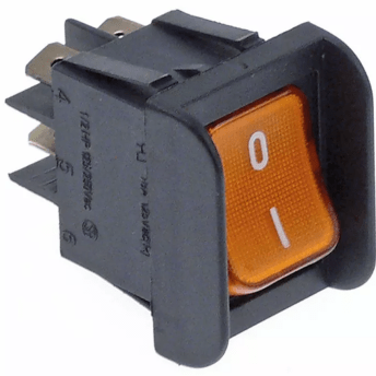 Horeca Parts - Przełączniki wahadłowe wymiar montażu 28x22mm pomarańczowy 2NO 110V przyłącze wtyk płaski 6,3mm (5184432)