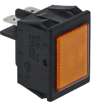 Horeca Parts - Lampa sygnalizacyjna wymiar montażowy 30x22mm 230V żółty przyłącze Wtyk płaski 6,3mm