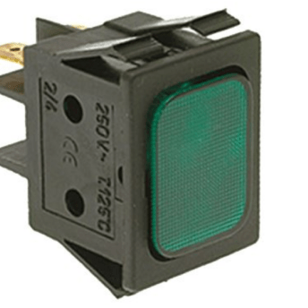 Horeca Parts - Lampka kontrolna wymiary montażowe 30x22mm 230V zielona przyłącze męskie faston 6,3mm