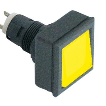 Horeca Parts - Kontrolka czarny / żółty typ oprawy T5.5K 27x27 wymiar montażu ø16/24x24mm kwadratowy