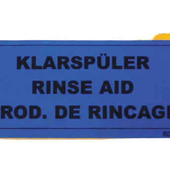 Horeca Parts - Naklejka płyn nabłyszczający dł. 65mm szer. 28mm niebieska - Zmywarka uniwersalna Winterhalter