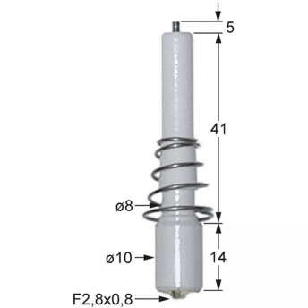 Horeca Parts - Elektroda zapłonowa ze spreżyną śr.1 8mm śr.2 10mm podł. F2,8x0,8