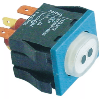 Horeca Parts - Przycisk wymiar montażu 30x22mm biały 1NO / lampka 250V przyłącze Wtyk płaski 4,8mm/6,3mm Program II