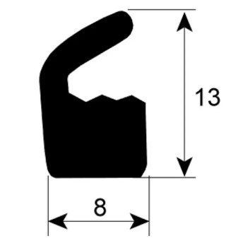 Horeca Parts - Uszczelka pokrywy silikonowa H 13mm SZER. 8mm (20 metrów) - Pakowarka próżniowa Henkelman Polar 80