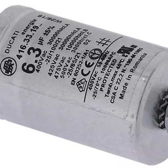 Horeca Parts - Kondensator pracy pojemność 6,3µF 400V 50-60Hz śr. 35mm dł. 59,5mm M8 aluminium (7119165)