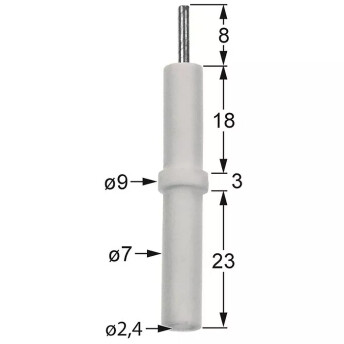 Horeca Parts - Elektroda śr.1 7mm śr.2 9mm śr. podłączenia 2,4mm dł.1 18mm dł.2 3mm dł.3 23mm