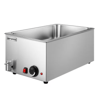 Horeca Parts - Bemar wodny elektryczny - nastawny - 1,2kW - 1x GN 1/1 o wysokości 150mm - z zaworem spustowym - GGM Gastro