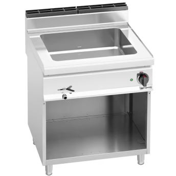 Horeca Parts - Bemar wodny elektryczny - stacjonarny - 2,4kW - 2x GN 1/1 - z szafką dolną - z zaworem spustowym - GGM Gastro