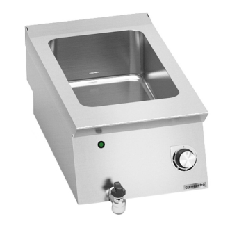 Horeca Parts - Bemar wodny elektryczny - nastawny - 1,2kW - 1x GN 1/1 o wysokości 150mm - z zaworem spustowym - GGM Gastro