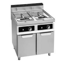 Horeca Parts - Podwójna frytownica elektryczna - 18+18 litrów - 27 kW - Sterowanie elektroniczne - GGM Gastro (EFB879ES-18+18)