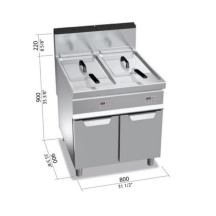 Horeca Parts - Frytkownica gazowa - 18+18 litrów (28 kW) - sterowanie elektryczne - GGM Gastro (GFB899TE-18+18)