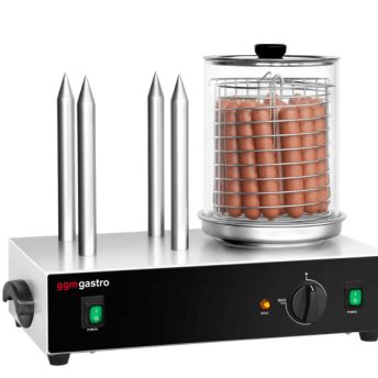 Horeca Parts - Urządzenie do hot-dogów - 1,1kW - z 4 bolcami na bułki - GGM Gastro