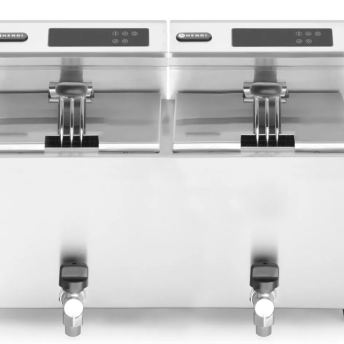 Horeca Parts - Frytownica z panelem cyfrowym z kranem spustowym 2x8 l, HENDI, Profi Line, 16L, 230V/7000W, 605x515x(H)350mm