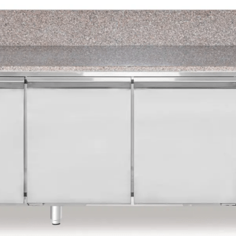 Horeca Parts - Stół chłodniczy do pizzy, 3-drzwiowy, z granitowym blatem, Arktic, 375L, granitowy, 230V/400W, 2010x800x(H)875mm