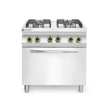 Horeca Parts - Kuchnia gazowa 4-palnikowa z konwekcyjnym piekarnikiem elektrycznym GN 1/1, HENDI, GN 1/1, 230V/3000W, 17000kW, 800x700x(H)900mm