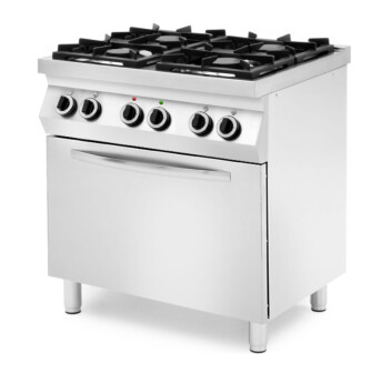 Horeca Parts - Kuchnia gazowa/ 4-palnikowa z piekarnikiem gazowym lub konwekcyjnym/ 19kW/ 800x700x900 mm HENDI 227886