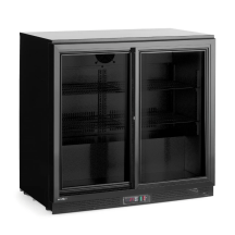 Horeca Parts - Lodówka barowa z podwójnymi drzwiami suwanymi, Arktic, 197L, czarny, 220-240V/160W, 900x520x(H)865mm
