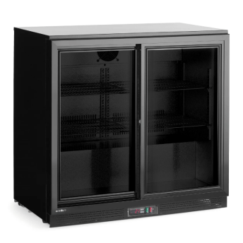 Horeca Parts - Lodówka barowa z podwójnymi drzwiami suwanymi, Arktic, 197L, czarny, 220-240V/160W, 900x520x(H)865mm