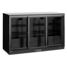 Horeca Parts - Lodówka barowa z potrójnymi drzwiami suwanymi, Arktic, 308L, czarny, 220-240V/160W, 1350x520x(H)865mm