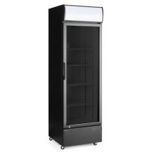 Horeca Parts - Lodówka barowa z podświetlanym panelem, 1-drzwiowa, Arktic, 254L, czarny, 220-240V/250W, 578x605x(H)1980mm