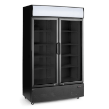 Horeca Parts - Lodówka barowa z podświetlanym panelem, 2-drzwiowa, Arktic, 512L, czarny, 220-240V/510W, 1120x585x(H)1900mm