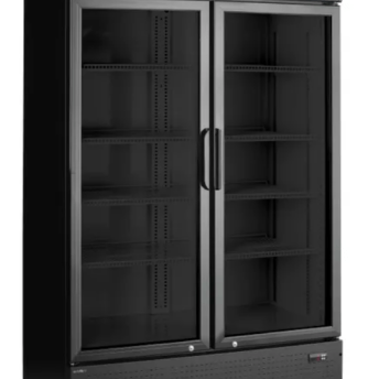 Horeca Parts - Lodówka barowa z podświetlanym panelem, 2-drzwiowa, Arktic, 512L, czarny, 220-240V/510W, 1120x585x(H)1900mm