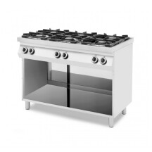 Horeca Parts - Kuchnia gazowa 6-palnikowa na podstawie z trzech stron zamkniętej, z piekarnikiem gazowym lub konwekcyjnym, HENDI, 1200x700x(H)900mm