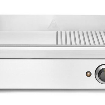 Horeca Parts - Płyta grillowa w połowie żebrowana, HENDI, Kitchen Line, 1/2 gładka, 1/2 ryflowana, 220-240V/2400W, 527x404x(H)233mm