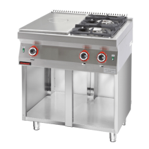 Horeca Parts - Kuchnia gazowa z płyta grzewczą kromet- 700.KG-2/I-400.S